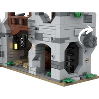 GoldMoc, juego de bloques de construcción de Castillo Medieval, casa Modular de Wolfpack Den, bloques de construcción, juguete de ladrillos para niños, MOC-193205