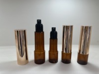 Flacon pulvérisateur transparent marron élancé 70ml/140ml avec capuchon doré électroplaqué intégral