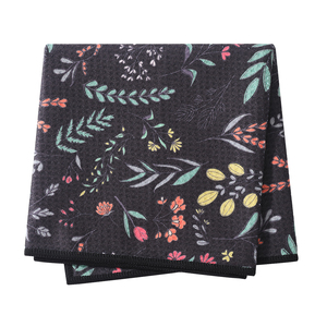 ผ้าขนหนูไมโครไฟเบอร์สำหรับห้องครัวผ้าเช็ดจานพิมพ์ดิจิทัลลายดอกไม้ดูดซับได้ดีเป็นมิตรต่อสิ่งแวดล้อม - Product Image 2