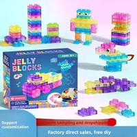 Juguete Antiestrés de Bloques de Gelatina Transparentes de Silicona Suave, 40 Piezas, para Niños, Éxito de Ventas Transfronterizo
