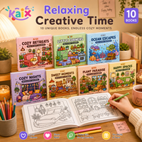 Libros para Colorear con Muchos Temas Acogedores de KAIX, 10 Libros con un Estilo Bonito y Relajante para Adultos y Adolescentes, Programas de Venta Minorista