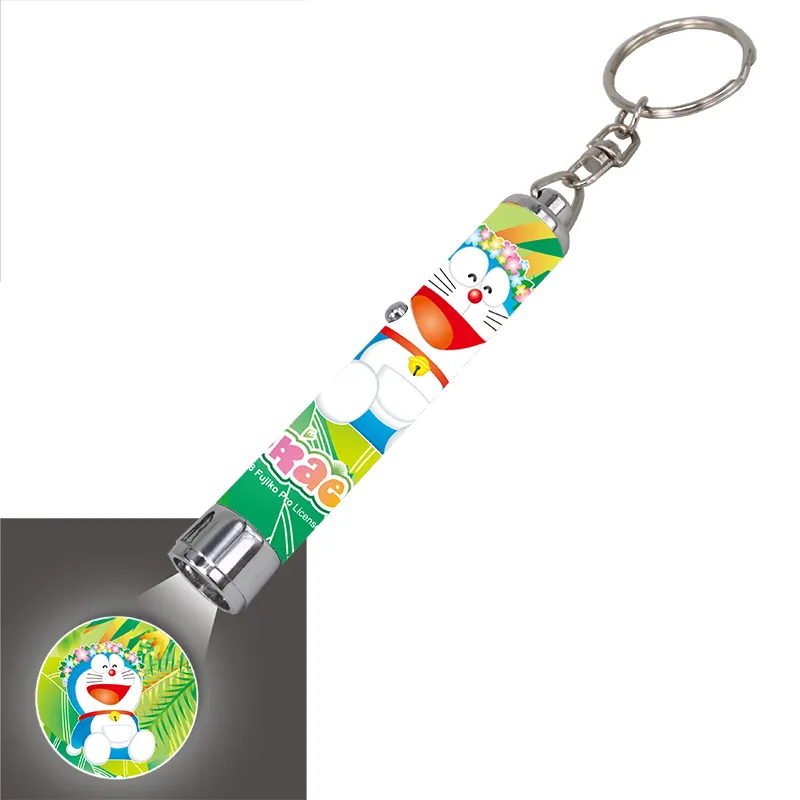 Porte-clés jouet pour enfants, cadeau de noël, breloque avec projecteur personnalisé, lampe de poche en métal