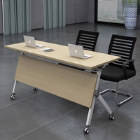 Table de conférence pliante moderne à prix abordable, mobilier de bureau portable en acier, 6 places, pour la formation et l'école