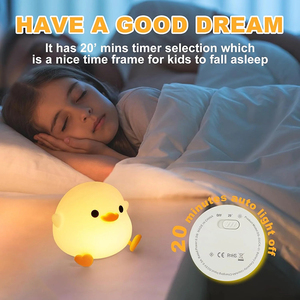 Bonito pato Mini moderna lámpara de noche LED táctil de silicona <span class=keywords><strong>para</strong></span> <span class=keywords><strong>Recién</strong></span> Nacido guardería bebé seguro con batería recargable USB - Product Image 5
