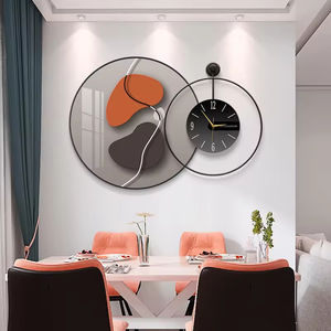 Moderno ristorante di lusso decorativo orologio da parete stile Art déco porcellana di cristallo appeso dipinto sfondo chiaro - Product Image 5