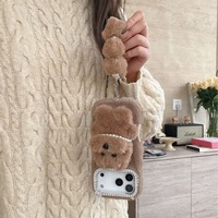 Coque de téléphone XP1148 pour iPhone 17 Pro Max, avec collier de perles mignon et ours en peluche, modèle 16 Pro pour femme, nouvelle coque de protection anti-chute pour iPhone 17