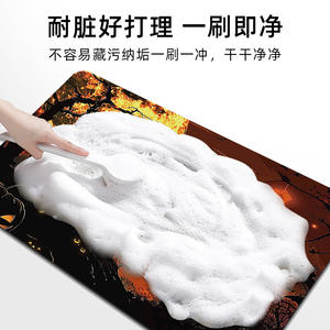 Alfombra de Baño con Diseño de Halloween, Antideslizante, Suave, de Tierra de Diatomeas, Absorbente, de Secado Rápido, Cuadrada, para Uso Doméstico, de Fibra de Poliéster - Product Image 5