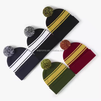 Gorro con pompón de punto personalizado con logotipo bordado gorro deportivo de invierno