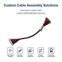 Kabel LVDS Profesional ICape 30 Pin 0.5mm Berlapis Timah Tembaga PBT Transmisi Sinyal Stabil Laptop Layar Ganda OEM ODM EMS