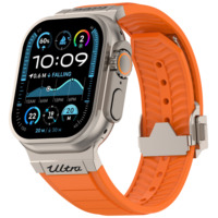 Bracelet de montre en caoutchouc souple FKM pour Apple Watch Ultra Série 12 11 10 9 8