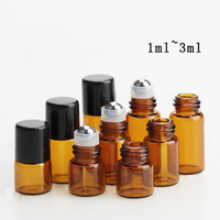 Flacon roll-on en verre ambré pour huiles essentielles et parfums, 1ml, 2ml, 3ml, 5ml, avec bouchon en plastique – Prix abordable