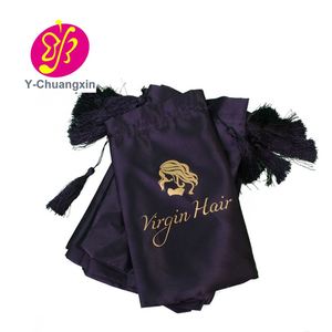 Bolsa de Embalaje para Cabello Virgen de 18x30cm con Cordón, Bolsa de Satén para Extensiones de Cabello - Product Image 2