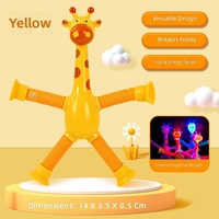 Jouet girafe extensible à ventouse de dessin animé avec cou télescopique pour enfants - Cadeaux interactifs anti-stress
