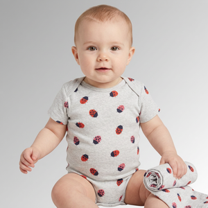 Rompers de Bambú y Algodón Premium para Bebés, OEM/ODM, Ecológicos, Transpirables, con Diseño de Mariquita, Logotipo Personalizado - Product Image 1