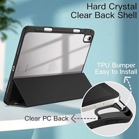 Pour iPad Air 11 M2 2024 Air 5/4 2022/2020 5e/4e porte-crayon de 10.9 pouces support arrière transparent antichoc couverture de tablette