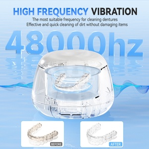 เครื่องทำความสะอาดฟันอัลตราโซนิกสำหรับใช้ในบ้าน รุ่นใหม่ล่าสุด IPX7 กันน้ำ 48khz พร้อมหลอด UV สี่หลอด สำหรับทำความสะอาดอย่างล้ำลึก ฟันปลอม รีเทนเนอร์ และเครื่องมือจัดฟัน - Product Image 3