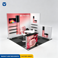 Stand d'exposition pliable portable en aluminium sur mesure avec éclairage LED 10x10 pieds et présentoir