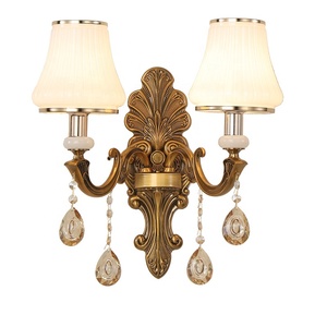 Lampu Dinding Kristal Lilin Modern Dekorasi Kamar Tidur Hotel Rumah Lampu Koridor Vintage Eropa dari Paduan Seng - Product Image 6