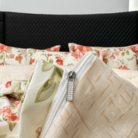 Ensemble de literie transfrontalier en direct : Housse de couette et draps quatre pièces, ou ensemble trois pièces avec motif géométrique en forme de cœur