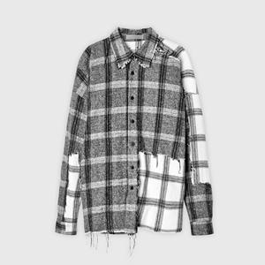 เสื้อเชิ้ตผ้าสักหลาดของผู้ชาย,เสื้อใส่เล่นมีลายสีเทาคละแบบกำหนดได้ - Product Image 3