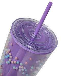 2024 nueva taza de agua de plástico arcoíris creativa moda gran capacidad señoras Kawaii botella de agua de paja - Product Image 2