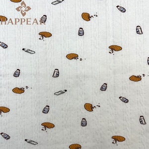 Happeak thấp moq tùy chỉnh in ấn pointelle bông vải Apple in co giãn sườn vải dệt kim - Product Image 6