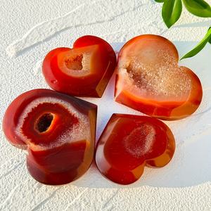 หินคาร์เนเลียนดรูซี่คริสตัลทรงหัวใจคุณภาพสูงเป็นมิตรกับสิ่งแวดล้อมสำหรับตกแต่งบ้านและบำบัดรักษา - Product Image 3