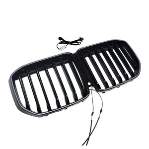 Grille avant noire brillante à LED simple avec éclairage pour BMW X7 G07 2020 2021 2022, garniture de pare-chocs avant - Product Image 3