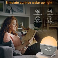 Réveil lumineux personnalisable avec lever de soleil, 7 sonneries, 9 lumières d'ambiance, fonction snooze et minuterie, idéal pour un cadeau personnalisé, chambre à coucher, commande en gros