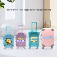 Boîte d'emballage personnalisée en forme de mini valise pour cils en vison véritable, boîte à cils en plastique pour le rangement de cosmétiques