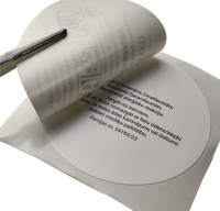 Étiquette adhésive ronde personnalisée à double couche thermosensible en vinyle, autocollant détachable révélateur pour emballage industriel chimique imprimé UV