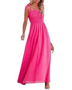 2024 Europe And The United States Summer Women's New Holiday With Strap Strap Chiffon Long Dress