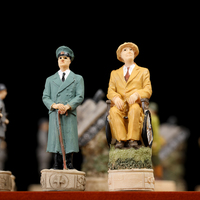 Escultura de resina Juego de ajedrez temático de la Segunda Guerra Mundial 3,5 "Pintado a mano