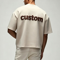 T-shirts pour hommes coupe carrée, grammage lourd 300 g/m², 92 % polyester 8 % élasthanne, impression en relief, épaules tombantes