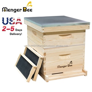 Nouveau prix bas : Kit de ruche Langstroth 10 cadres en bois de sapin, à joint queue d'aronde double couche, pour abeilles - Product Image 1