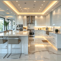 Villa Prefabricada Moderna de Lujo de 2 Pisos y 3 Dormitorios, Casa Residencial Prefabricada con Estructura de Acero Ligero Totalmente Amueblada
