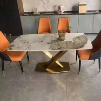 Nouveau design de meubles de maison table à manger familiale de luxe en ardoise ou en marbre table à manger de cuisine hôtel table à manger blanche
