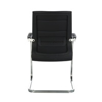 Chaise de visiteur de conférence en porte-à-faux cuir noir Accoudoir en métal plastique