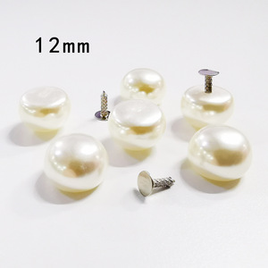 Flat Pearl Rivets 8-12mm High Gloss <b>Plastic</b> Resin For Clothing Decoration - Product Image 4