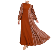 Abaya élégante pour femmes musulmanes du Moyen-Orient, dernière collection de l'Aïd, robe islamique de couleur unie, plissée, longue, patchwork, respirante, séchage rapide