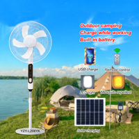 12/16 Inch Oplaadbare Zonneventilator Thuis Camping Zonnepaneel Batterij Gear Display USB-uitgang Nachtlampje Muggenwerende Lamp