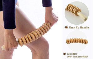 Rodillo de madera curvado de 40cm, herramientas de masaje Manual para celulitis, punto de gatillo, rodillo de liberación muscular, Guasha, masajeador - Product Image 4