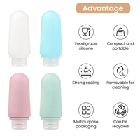 Ensemble de 3 flacons de voyage en silicone de qualité alimentaire avec logo personnalisé, étanches et rechargeables, 30 ml, 60 ml, 90 ml, OEM ODM