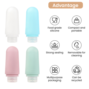 Custom Logo 3PCS Food Grade Silicone Travel Bottle Set Leakproof Refillable <b>Toiletry</b> Bottles 30ml 60ml 90ml OEM ODM - Product Image 3
