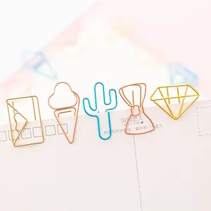 Clips de Metal para encuadernación, pinzas pequeñas para fotos artesanales,  marcadores de oficina, papelería Kawaii, 8