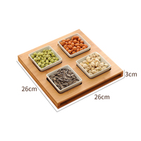 Grand plateau en bois de bambou moderne de haute qualité plateaux de rangement portables de taille personnalisée pour bureau de Table de cuisine