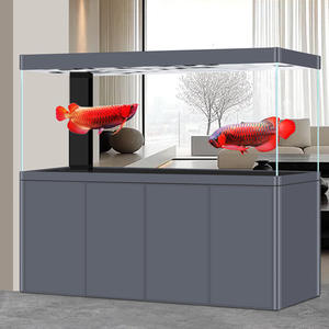 Cloison de séparation pour bureau et salon, aquarium - verre ultra transparent, cadre en aluminium et système de filtration inférieur - Product Image 2