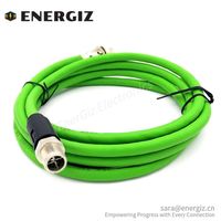 M12 monti bares 8-poliges Panel-Kabel X-Code mit Ethernet-Runds teck verbinder 8-poliges Panel-Mount-Kabel