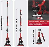 Ponceuse murale électrique pliable 230V de qualité DIY, avec grande poignée, auto-amorçante, sans poussière, pour ponçage de mastic, 5 pouces, vitesse variable, fixation auto-agrippante