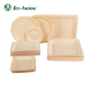 Assiettes rectangulaires jetables en bois écologique, <span class=keywords><strong>vaisselle</strong></span> en bois naturel pour le camping, les restaurants, les plats à emporter et les fournitures de traiteur - Product Image 1